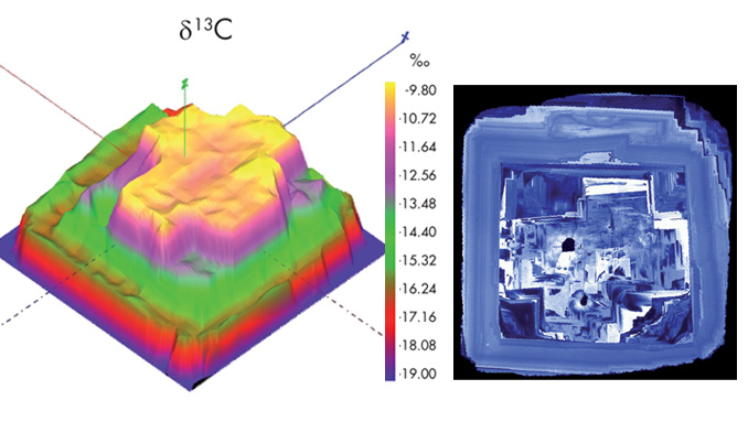 Carbon isotopes in diamond mapped with LG SIMS